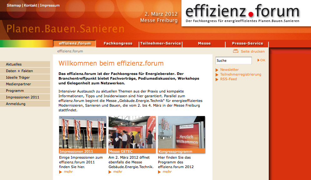 Effizienzforum 2012 in Freiburg